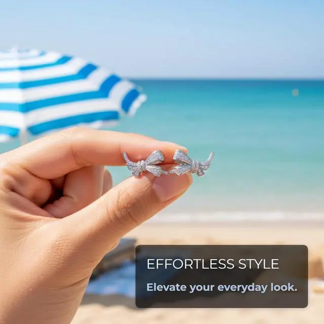 Alt view image 2 of 5 - Clip on Earbuds Open Ear Accessories for Bose Ultra Open Earbuds - Lightweight Clip-On Decor for Wireless Earbuds (Headphones not Included) (Bow (Silver))