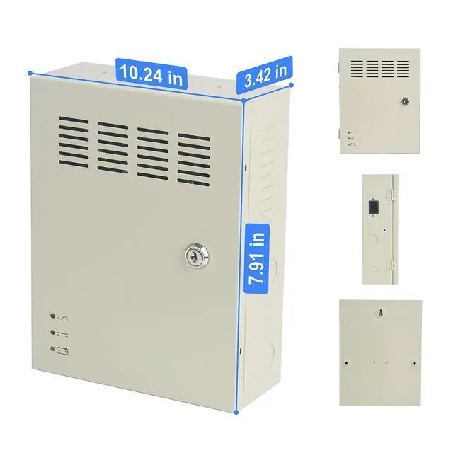 Alt view image 3 of 5 - ENS 4 Channel CCTV Distributed Power Supply Box for Security Camera - 4 Ports 5A 12V DC Output - PTC Fuse- Regulated and Filtered - Surge Protected - Key Lock - Designed for Surveillance DVR System