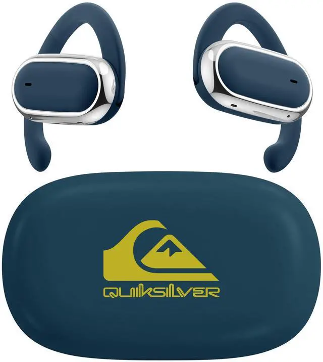Main image of Quiksilver Open Ear Wireless Earbuds, Bluetooth 5.4 Headphones with Smart Digital Display and Ergonomic Secure Fit Earhook, Touch Controls, Sweat Resistant, Sports/Fitness/Travel/Workouts (Navy