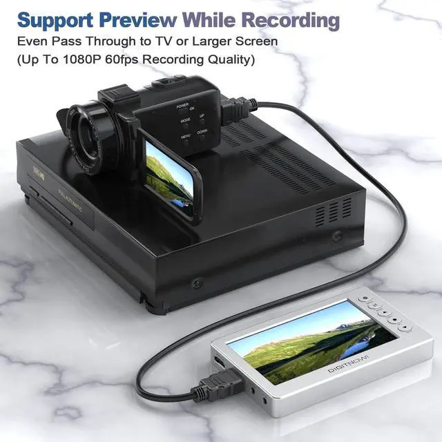 Alt view image 5 of 5 - DigitPro VHS to Digital Converter, Video to Digital Converter,1080P Video Converter Machine, Analog to Digital Converter, Video Audio Recording from VCR, VHS, DVD, Mini DV, Tapes, Hi8, Camcorders