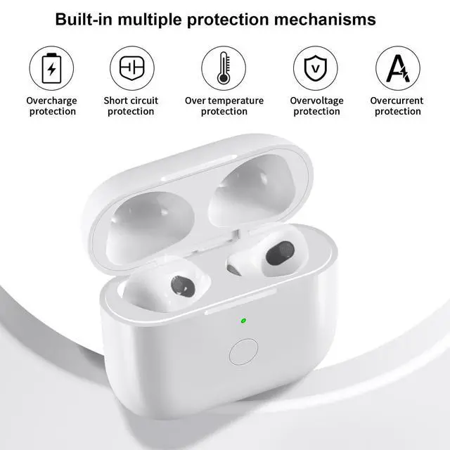 Alt view image 4 of 5 - Wireless Charging Case Compatible with AirPod 4, Air Pod 4th Generation Charger Case Replacement with Bluetooth Pairing Sync, White(to USB-C)