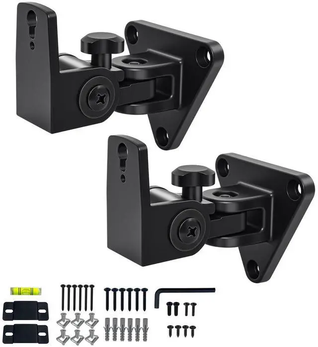 Main image of DAGCUXIN Speaker Wall Mount,Swivel & Tilt,All Aluminium Wall Speaker Mount for Small Speakers,Hold up to 30lbs,DX-818(2 Packs Black)