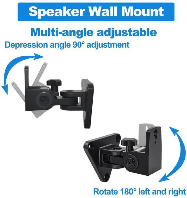 Alt view image 2 of 5 - DAGCUXIN Speaker Wall Mount,Swivel & Tilt,All Aluminium Wall Speaker Mount for Small Speakers,Hold up to 30lbs,DX-818(2 Packs Black)