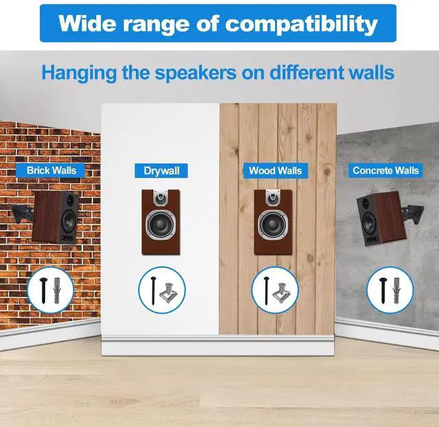 Alt view image 4 of 5 - DAGCUXIN Speaker Wall Mount,Swivel & Tilt,All Aluminium Wall Speaker Mount for Small Speakers,Hold up to 30lbs,DX-818(2 Packs Black)