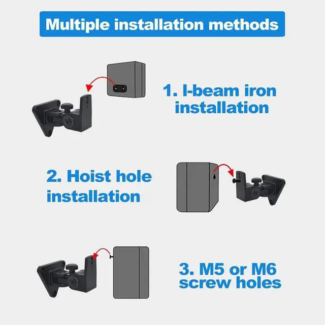 Alt view image 5 of 5 - DAGCUXIN Speaker Wall Mount,Swivel & Tilt,All Aluminium Wall Speaker Mount for Small Speakers,Hold up to 30lbs,DX-818(2 Packs Black)