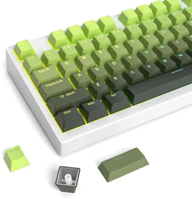 Main image of Owpkeenthy OEM Profile Double Shot PBT Keycaps 135 Keys, Shine Through Gradient Design, Backlit Custom Key Cap Set for MX Switch Mechanical Gaming Keyboard(OEM Dark Green)