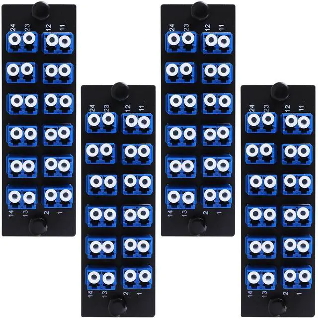 Main image of VFLTOOL 4PCS 12 Duplex LC Adapters LGX Footprint Fiber Patch Panel Loaded 24 Fiber Ports Couplers Enclosure - LC UPC Blue Compatible with SingleMode Multimode^^1.25G/10GB OS1-2/OM3