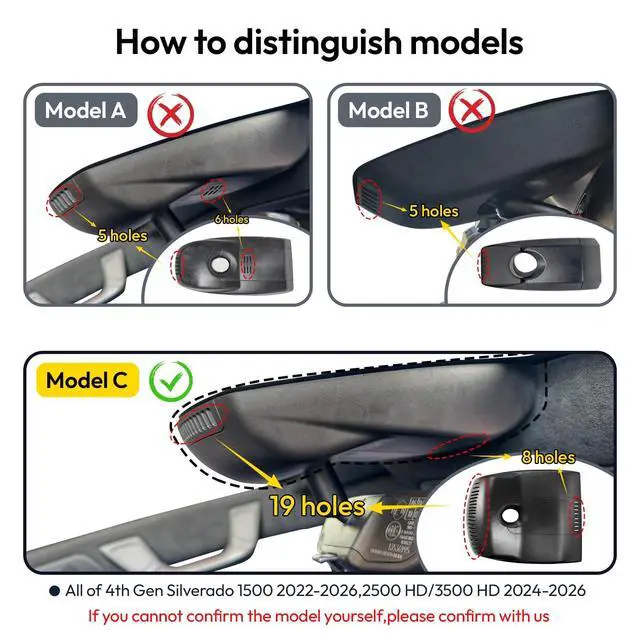 Alt view image 2 of 5 - KBSYNT Dash Cam for Chevy Silverado 1500 2022-2026,Front 4K+1080P OEM