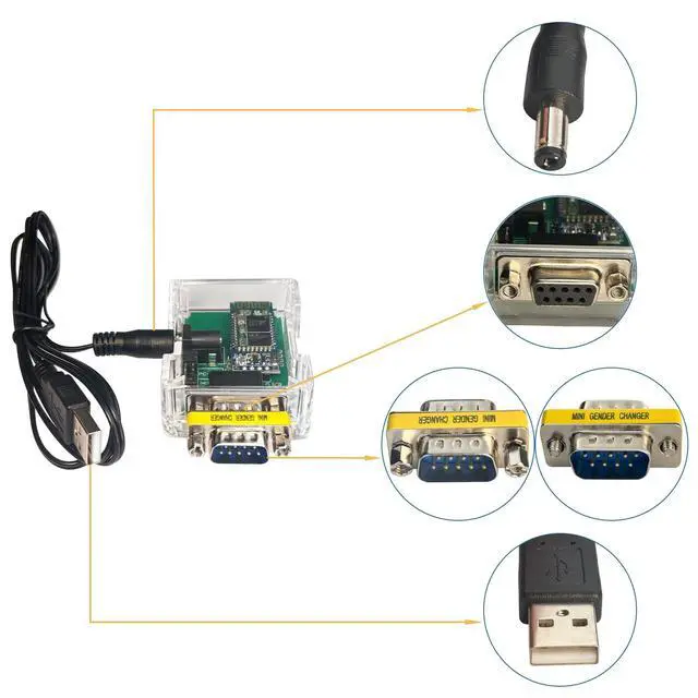 Alt view image 2 of 5 - DSD TECH SH-B23A Bluetooth 2.0 to RS232 Serial Adapter with DB9 Converter