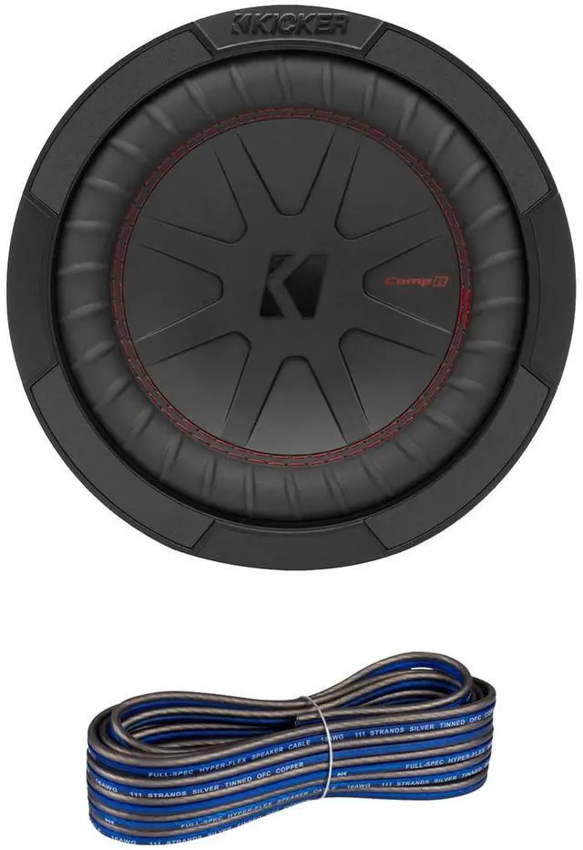 Main image of KICKER 8" 600 Watt Peak Power 4-Ohm DVC Car Audio Subwoofer with 16 Gauge 50 feet Wire