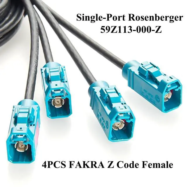 Alt view image 3 of 5 - Rosenberger Quad HFM Mini FAKRA Z Code Female to Fakra Female Four Ports Automotive RF Coaxial Cable 4-in-1 AMK12D-1M4Z5-Z to 59Z113-000-Z GMSL FPD-Link Camera Vehicle LVDS Data Cable (2M/6.6FT)