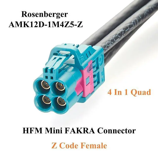 Alt view image 4 of 5 - Rosenberger Quad HFM Mini FAKRA Z Code Female to Fakra Female Four Ports Automotive RF Coaxial Cable 4-in-1 AMK12D-1M4Z5-Z to 59Z113-000-Z GMSL FPD-Link Camera Vehicle LVDS Data Cable (2M/6.6FT)