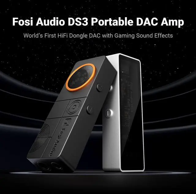 Alt view image 3 of 5 - Fosi Audio DS3 USB-C DAC HiFi Amp Dongle, Portable Headphone Amplifier with 7.1 Spatial Audio, ES9039Q2M XMOS Powered, DSD512, 3.5mm Single 4.4mm Balanced for PC/Phone/ PS5/ Switch Black
