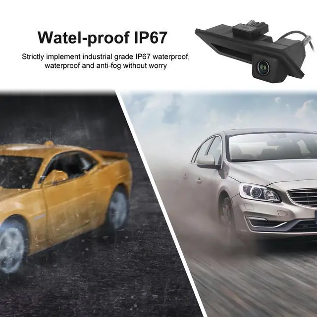 Alt view image 3 of 5 - 170 Car Handle Backup Camera HD Waterproof Rear View Camera Night Vision Reverse Parking Assistance for Audi A3 S3 S5 A4L A6L Q3 Q5 Q7 for VW Tiguan Passat Touareg Lavida Sagitar