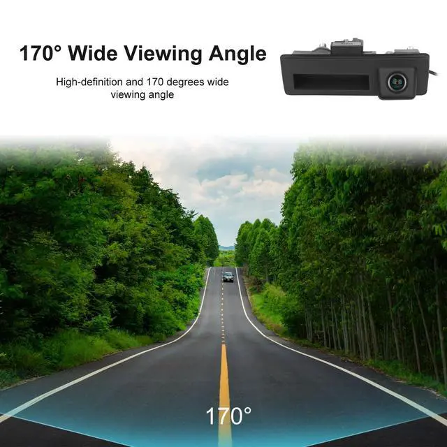 Alt view image 4 of 5 - 170 Car Handle Backup Camera HD Waterproof Rear View Camera Night Vision Reverse Parking Assistance for Audi A3 S3 S5 A4L A6L Q3 Q5 Q7 for VW Tiguan Passat Touareg Lavida Sagitar