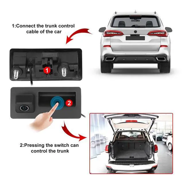 Alt view image 5 of 5 - 170 Car Handle Backup Camera HD Waterproof Rear View Camera Night Vision Reverse Parking Assistance for Audi A3 S3 S5 A4L A6L Q3 Q5 Q7 for VW Tiguan Passat Touareg Lavida Sagitar