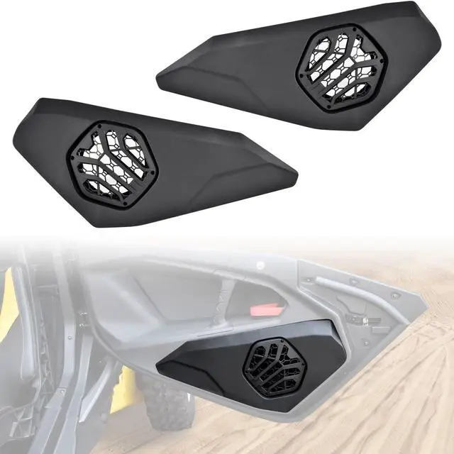 Main image of SAUTVS One Pair Door Speaker Pods for Can-Am Maverick R, Waterproof Dustproof Front Speaker Pods Panels Enclosures Holder for Can Am Maverick R MAX X RS 2024+ Models Accessories