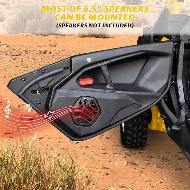 Alt view image 2 of 5 - SAUTVS One Pair Door Speaker Pods for Can-Am Maverick R, Waterproof Dustproof Front Speaker Pods Panels Enclosures Holder for Can Am Maverick R MAX X RS 2024+ Models Accessories