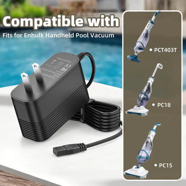 Alt view image 2 of 5 - QOWOIEPO 21.5V Charger for Enhulk Handheld Pool Vacuum Compatible with Enhulk PCT403T & PC15 & PC18 Handheld Pool Vacuum Cleaner Charger