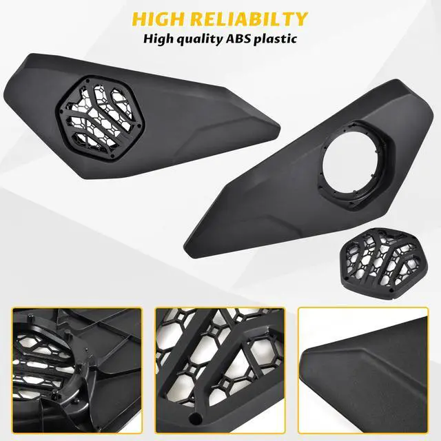 Alt view image 4 of 5 - SAUTVS One Pair Door Speaker Pods for Can-Am Maverick R, Waterproof Dustproof Front Speaker Pods Panels Enclosures Holder for Can Am Maverick R MAX X RS 2024+ Models Accessories