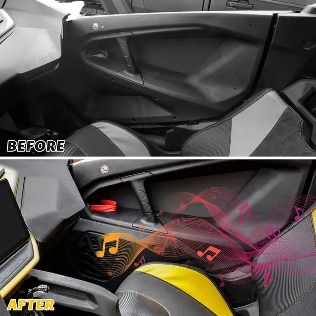 Alt view image 3 of 5 - SAUTVS One Pair Door Speaker Pods for Can-Am Maverick R, Waterproof Dustproof Front Speaker Pods Panels Enclosures Holder for Can Am Maverick R MAX X RS 2024+ Models Accessories