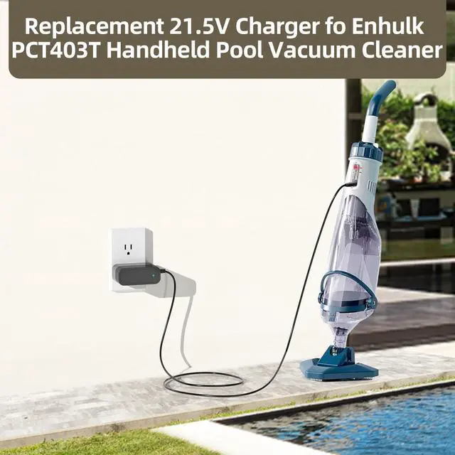 Alt view image 3 of 5 - QOWOIEPO 21.5V Charger for Enhulk Handheld Pool Vacuum Compatible with Enhulk PCT403T & PC15 & PC18 Handheld Pool Vacuum Cleaner Charger