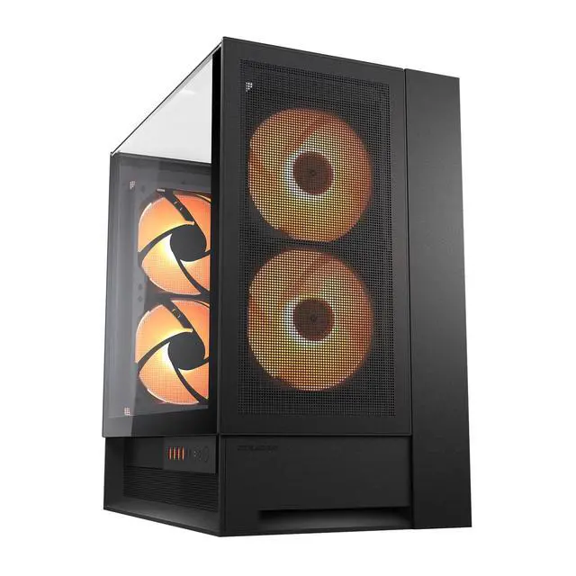 Main image of Cougar OmnyX Mid-Tower ATX Panoramic PC Case, Tempered Glass Design - Black