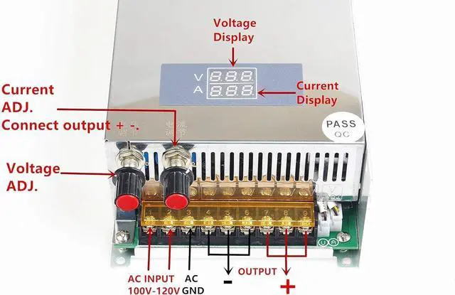 Alt view image 3 of 5 - KNACRO 1000W Adjustable DC Power Voltage Converter AC 110V to DC 0-12V 0-80A Module 12V 1KW Switching Power Supply Digital Display 12V Voltage Regulator Built in Cooling Fan (12V 80A)