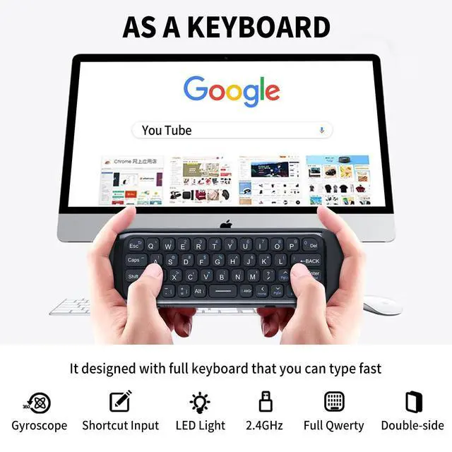 Alt view image 3 of 5 - Snrigw Replacement Remote Control for M8 3-in-1 Air Mouse Keyboard Nvidia Shield/Android TV Box/Projector/PC/HTPC/All-in-one PC