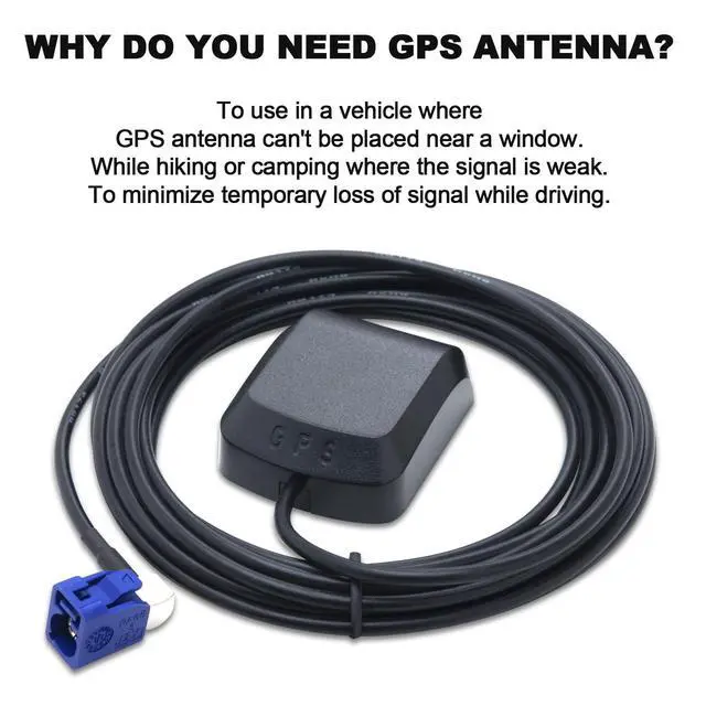 Alt view image 4 of 5 - Kaunosta Vehicle Waterproof Active GPS Navigation Antenna Fakra C Blue GPS Antenna with RG174 3M Cable Magnetic Base for Car Truck SUV Head Unit MFD2 RNS2 RNS 510 MFD3 RNS-E Cars Jeep VW Audi