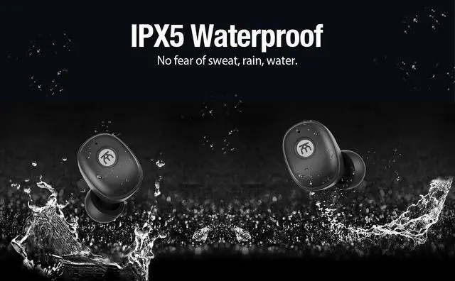 Alt view image 5 of 5 - iKmai Active Noise Cancelling Wireless Earbuds, Bluetooth Headphone Stereo Bass, Detachable Earhook, IPX5 Waterproof, 4 Microphone, 60ms Low Latency, Compact&Slim for Sports/Workout/Office/Trav