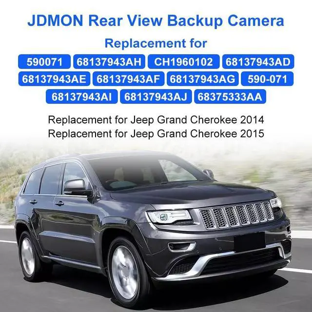 Alt view image 2 of 5 - JDMON Backup Camera Replacement for Jeep Grand Cherokee 2014 2015 3.0L 3.6L V6 5.7L 6.4L V8 Reverse Rear Park Assist Camera Replacement for 590-071 68137943AD 68137943AE 68137943AJ 68375333AA