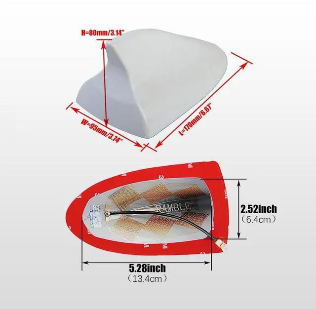 Alt view image 5 of 5 - Ramble -for Nissan (Rogue 2007-2016),(Rogue Sport 2017-2020) ^^ S35,S,SV,SL,Xtrail,Krom,Select,SUV/Hatchback AWD Car Shark Fin Antenna Cover (Advanced Style, White)