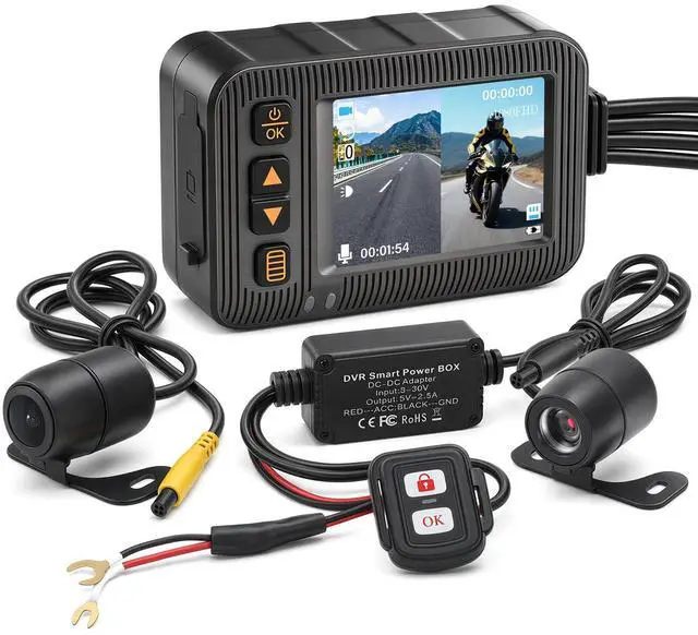 Main image of Motorcycle Dash Cam Front and Rear,2 Inch Screen Motorbike Dual Camera DVR, IP67 Waterproof Motorbike Camera with Light Vision G-Sensor,Loop Recording,Dashcam