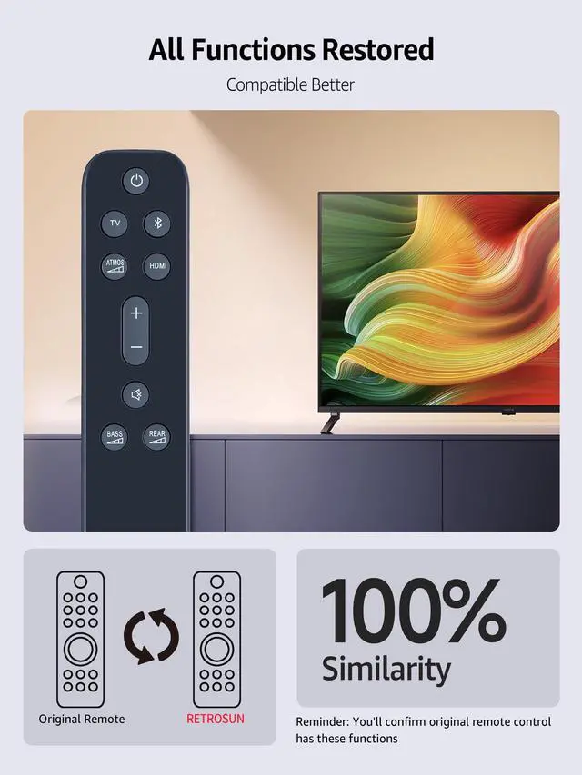 Alt view image 2 of 5 - New Replacement Soundbar Remote Control for JBL 9.1 Bar Channel Sound Bar Speaker System JBLBAR913DBLKAM