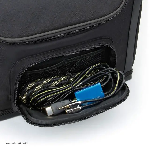 Alt view image 5 of 5 - USA Gear Mini Projector Case with Accessory Storage, Customizable Interior, Water Resistant - Portable Shoulder Bag Fits Small LED Projectors, Vankyo, DR. J, Apeman, Topvision, DBPOWER, GooDee - Black