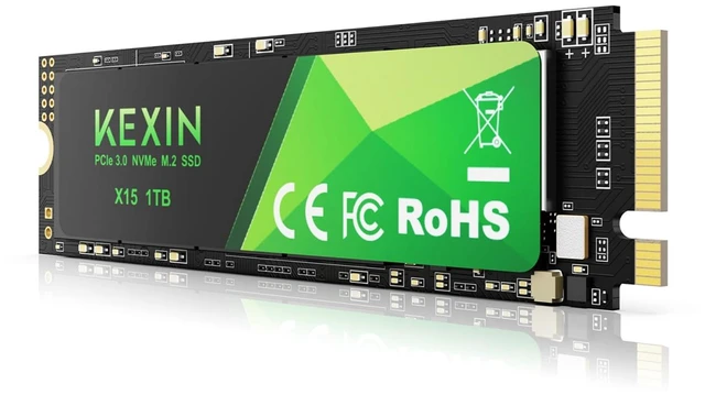 Main image of KEXIN SSD M.2 NVMe Internal SSD 1TB M.2 2280, PCIe Gen 3.0, up to 3500 MB/s Read, 3000 MB/s Write, Internal Solid State Drive Compatible with Laptop,PC,Gaming Black,1TB
