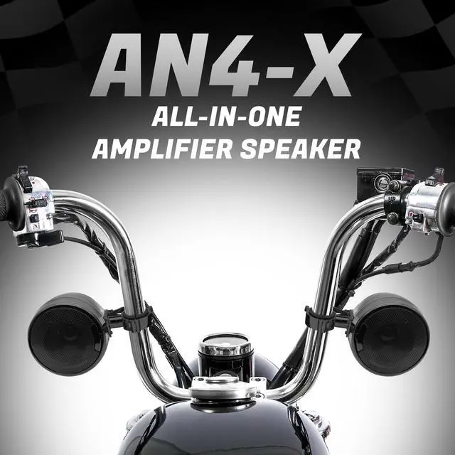 Alt view image 3 of 5 - GoHawk Bluetooth Motorcycle Speakers ^^ 4.5" Waterproof Motorcycle Stereo System ^^ Built-in Amplifier Audio Music Player w/USB AUX, Great for Harley Touring ATV Scooter 4-Wheeler, AN4-X Black
