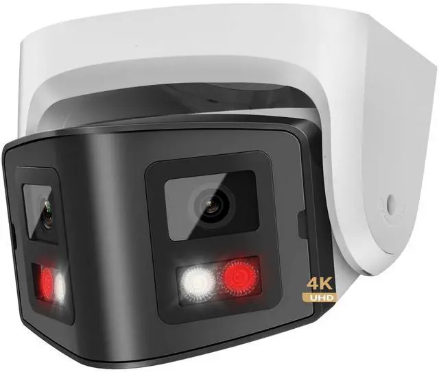 Main image of PANOEAGLE 4K Dual-Lens PoE Security Camera with 180 Panoramic View,Outdoor 8MP IP Turret Camera w/Human/Vehicle Detection,98ft Full Color/IR Night Vision,2-Way Talk,SD Slot(512GB),IP67,NDAA Complaint