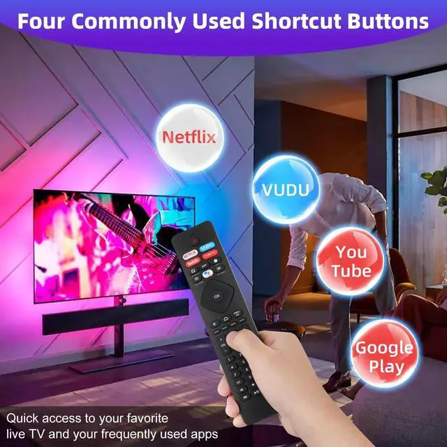 Alt view image 3 of 5 - 2 Pcs Voice Remote Control for Phillips Voice TV Replacement. Universal Remote Control for Philip 4K UltraHD Smart Android TV with Google Assistant. for Philips 43" 50" 55" 65" 75"