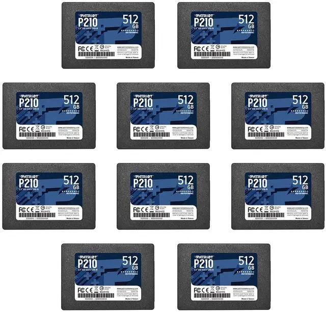 Alt view image 2 of 2 - Patriot Memory P210 SATA 3 512GB SSD 2.5 Inch Internal Solid State Drive 10 Pack, Lot of 10 - P210S512G2510