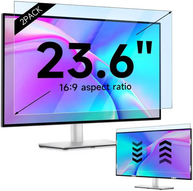 Main image of IPROKKO 2 Pack 23.6 inch Anti-Blue Light Monitor Screen Protector for 16:9 Widescreen, Removable Anti Glare Blue Light Blocking Screen Filter, Anti-UV Eye Protection PC Computer Film [Washable Wipes C