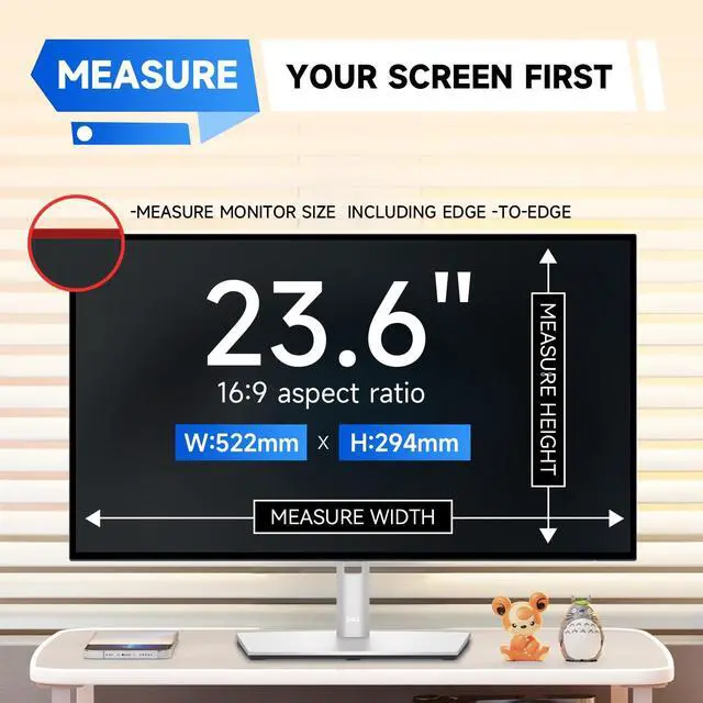 Alt view image 2 of 5 - IPROKKO 2 Pack 23.6 inch Anti-Blue Light Monitor Screen Protector for 16:9 Widescreen, Removable Anti Glare Blue Light Blocking Screen Filter, Anti-UV Eye Protection PC Computer Film [Washable Wipes C