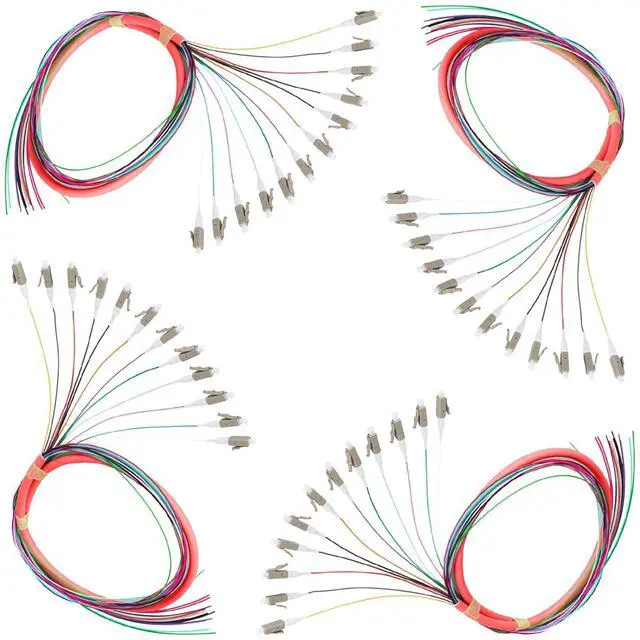 Main image of Xunsomten 12 Strand LC/OM1 Multimode Fiber Optic Pigtail, 4 Packs