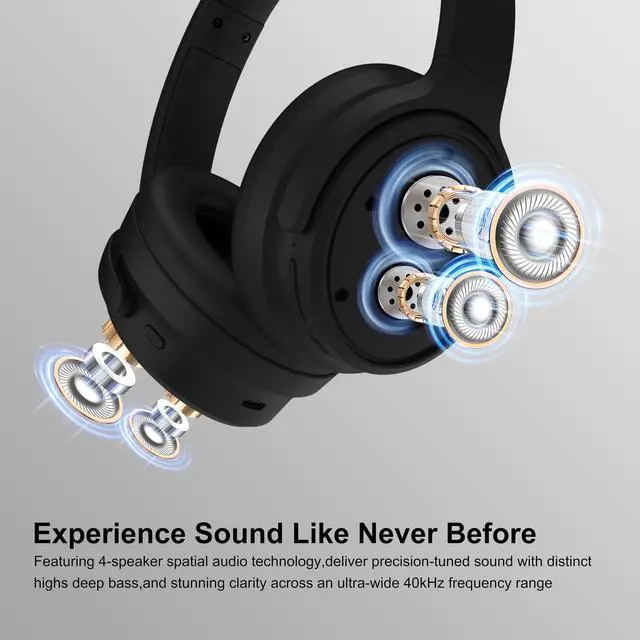 Alt view image 4 of 5 - Srhythm NiceComfort 35(2nd Gen)Noise Cancelling Headphones 4-Speakers 40kHz