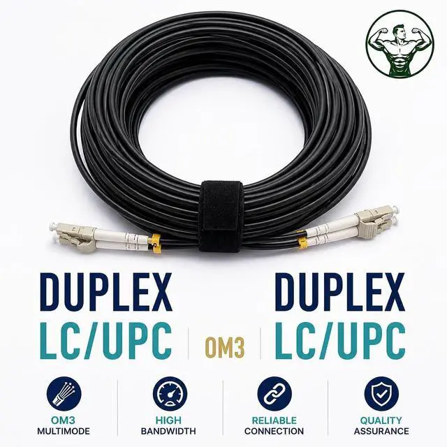 Alt view image 4 of 5 - Elfcam - 150m/492.1ft Outdoor and Indoor Shielded Armored Fiber Optic Cable LC/UPC to LC/UPC OM3 Multimode Duplex 50/125m LSZH, Black (150M)