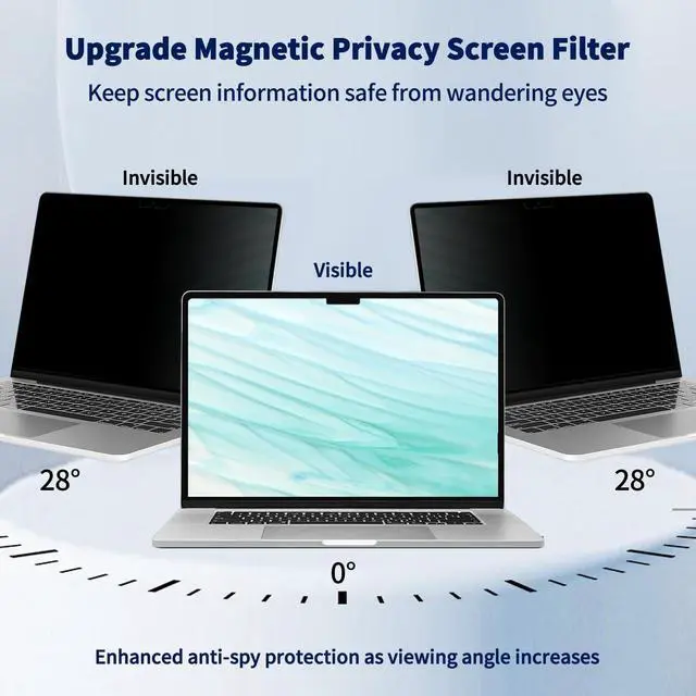 Alt view image 2 of 5 - Magnetic Laptop Privacy Screen 14 Inch 16:10, Removable Matte Anti Glare Blue Light Filter - Computer Privacy Shield Not for 14" 16:9 Laptop