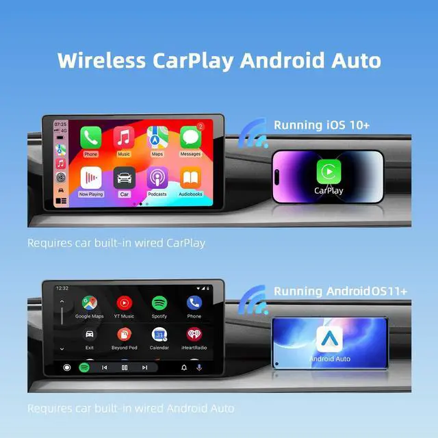 Alt view image 3 of 5 - AI 7 Wireless CarPlay Adapter Android Adapter Car Magic Video Box 3.0 Built-in YouTube Netflix TikTok Disney PlayStore, Supports TF Card USB Drive, USB/Type-C,Fit for Built-in Wired CarPlay Car