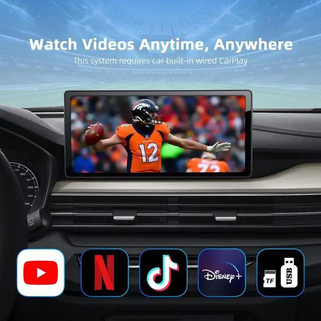 Alt view image 2 of 5 - AI 7 Wireless CarPlay Adapter Android Adapter Car Magic Video Box 3.0 Built-in YouTube Netflix TikTok Disney PlayStore, Supports TF Card USB Drive, USB/Type-C,Fit for Built-in Wired CarPlay Car