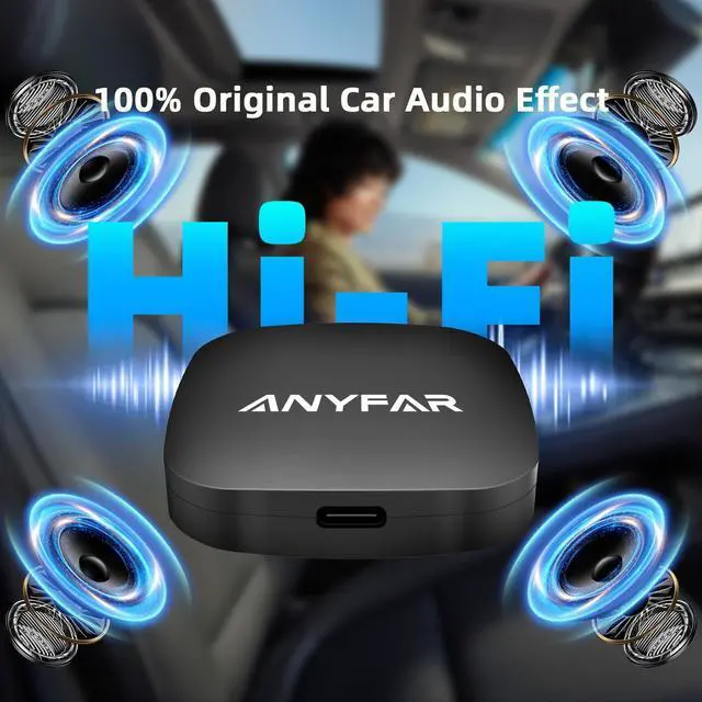 Alt view image 5 of 5 - AI 7 Wireless CarPlay Adapter Android Adapter Car Magic Video Box 3.0 Built-in YouTube Netflix TikTok Disney PlayStore, Supports TF Card USB Drive, USB/Type-C,Fit for Built-in Wired CarPlay Car